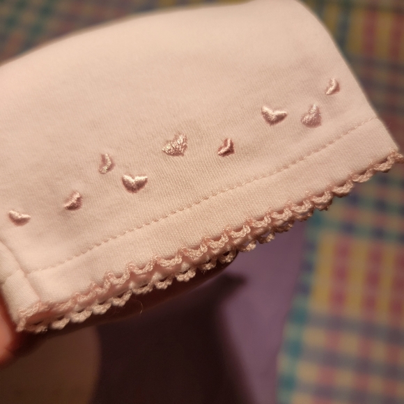 WENDY BELLISSIMO 💕 Pink Elastic Waist Pants w/Embroidered Mini Heart's 0-3M - Picture 8 of 11